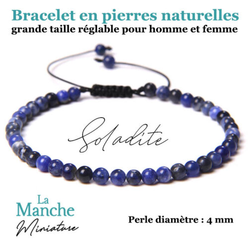 Bijou bracelet en pierres naturelles soladite bracelet pierre precieuse naturelle Manche Miniature