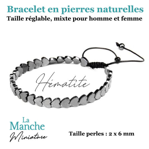 Bracelet en hématite perles pierre naturelle bracelet en pierres naturelles bracelet en perles hématites bracelet en pierre hématite