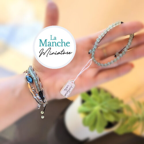 Bijou bracelet en pierres naturelles Aventurine verte bracelet pierre precieuse naturelle Manche Miniature (2)