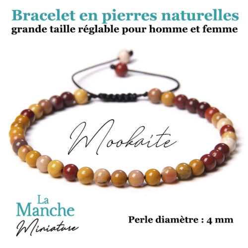 Bijou bracelet en pierres naturelles Mookaite bracelet pierre precieuse naturelle Manche Miniature