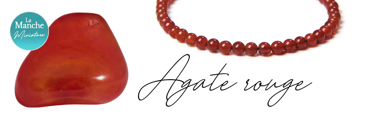 Vente de bijoux en pierre naturelle dans la Manche - Bracelet en perles Pierres naturelles - Agate rouge